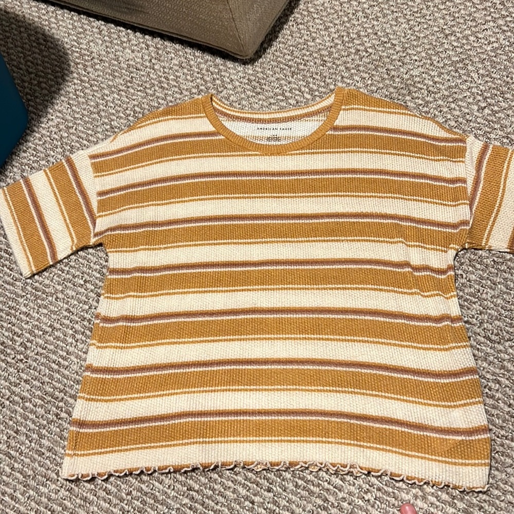 Striped American Eagle knit top. Large